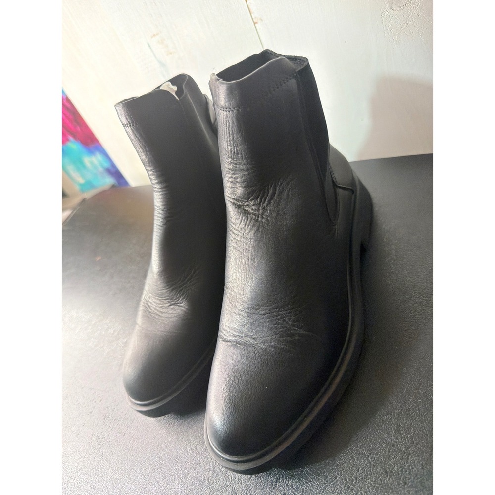 Franco Sarto Womens 6M Black Leather Brood Chelsea Ankle Boots
